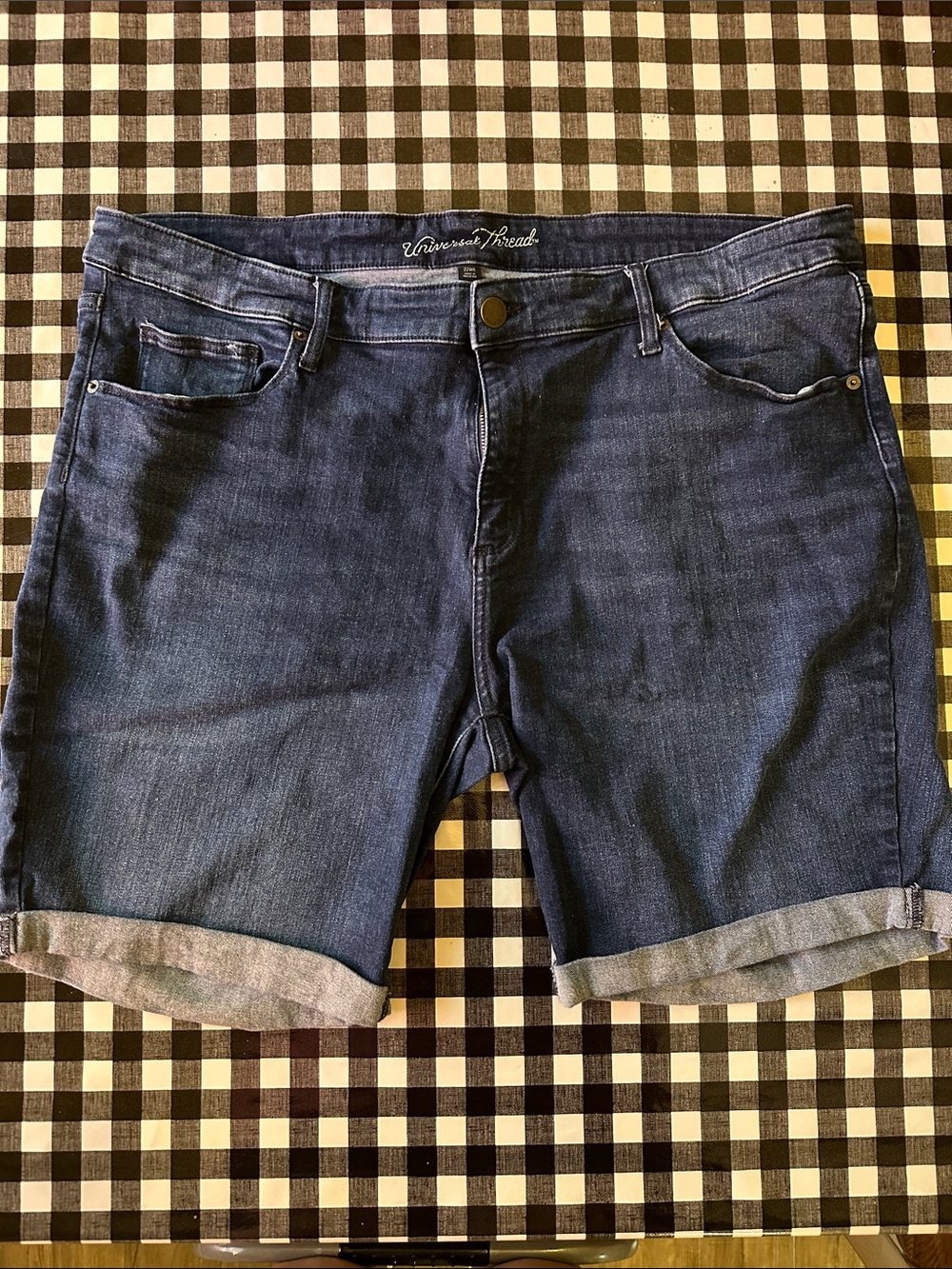 Universal Thread Blue Rolled-Hem Denim Bermuda Shorts